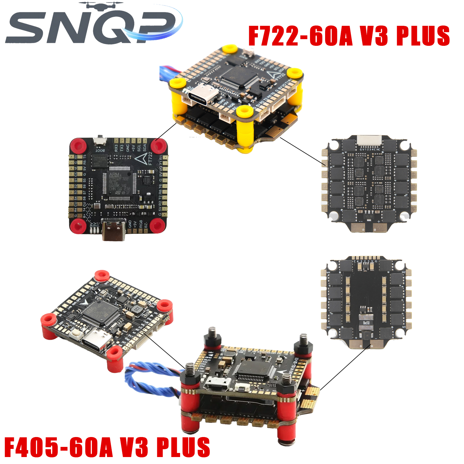 Drone Kit Racing - F405/F722 Triple Flight Controller + 60A