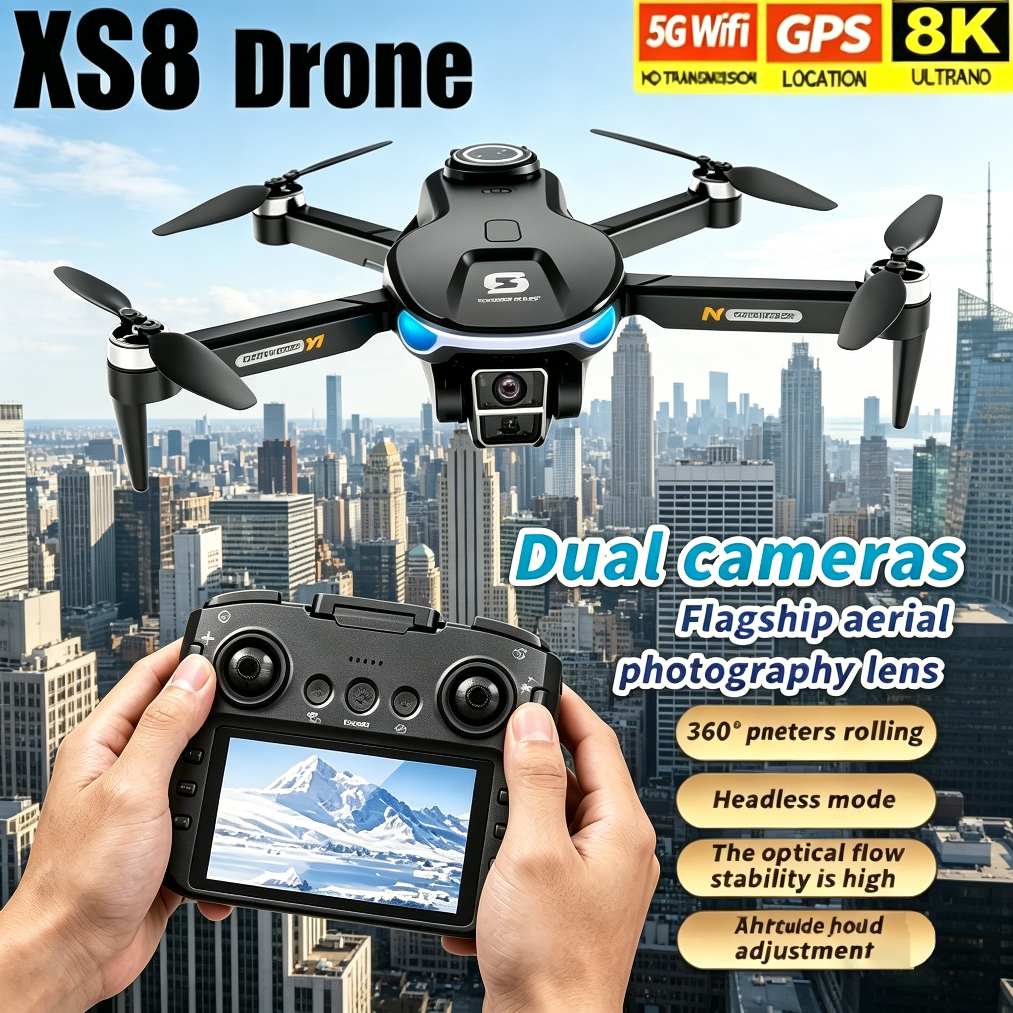 HD 8K Professional GPS Drone w - Drone Kit Hexacopter recensione e prezzo