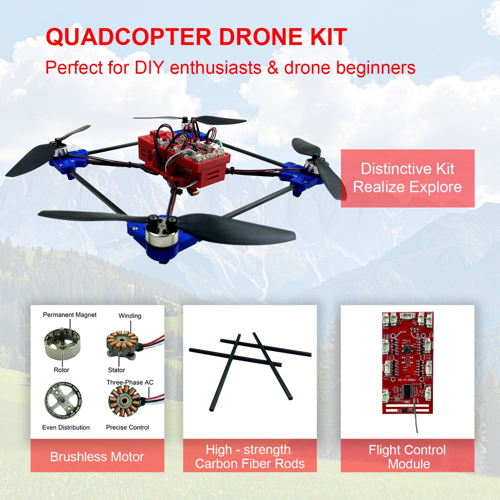 Drone Quadcopter DIY Kit Uniqu - Drone Kit Build Yourself recensione e prezzo
