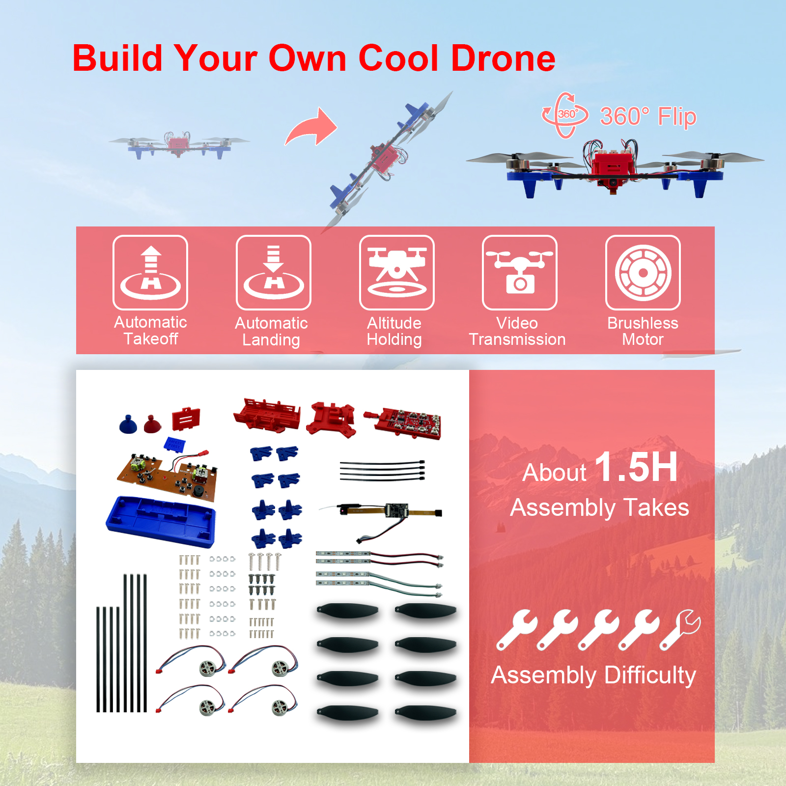 Drone Quadcopter DIY Kit Uniqu - Drone Kit Build Yourself recensione e prezzo